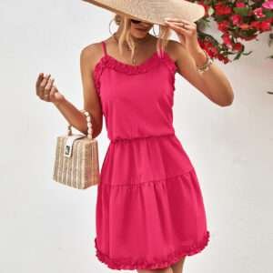 Spaghetti Strap Ruffle Dress