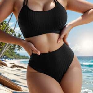 High Waist Cross Hollow Out Bikini 1