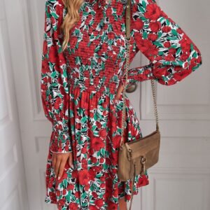 Long Sleeved Floral Casual Dress