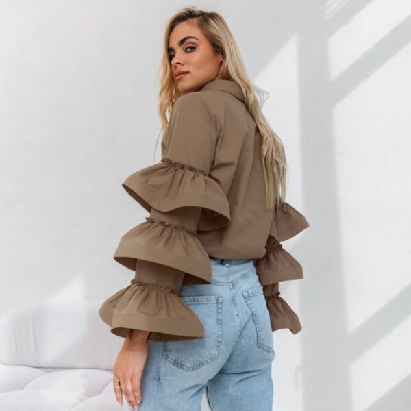 ruffled long sleeve shirt