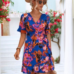 Summer Floral Ruffle Dress